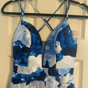 blue rose prom dress